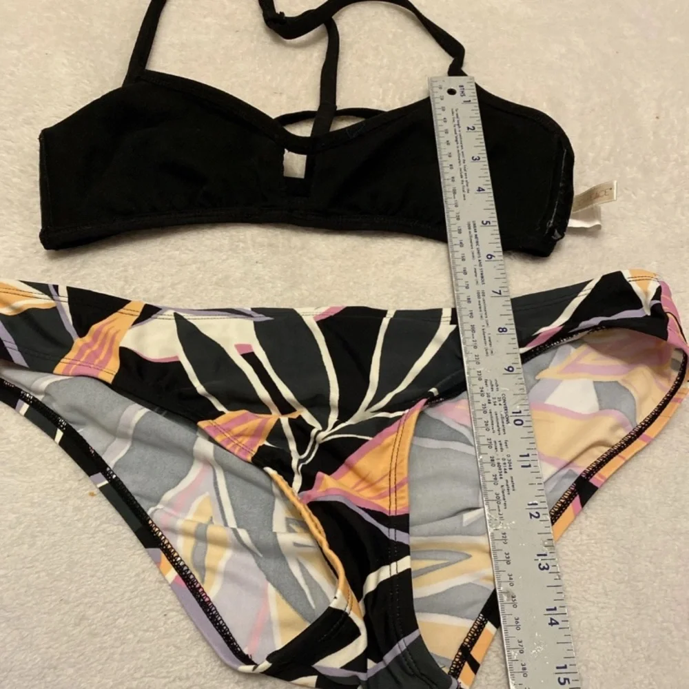 Black and Floral Bikini Set